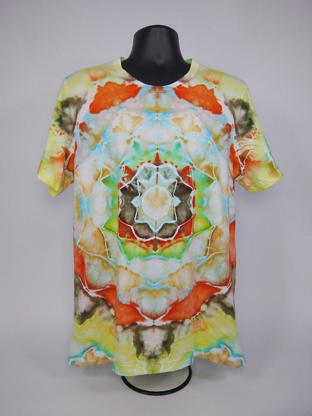 Large Unisex Bella-Canvas 3001C “Mandala” Ice Dyed T-Shirt